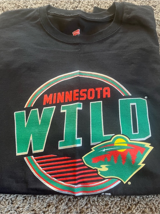 NHL Other - Minnesota Wild Graphic Tee - Black with Green & Red Logo
